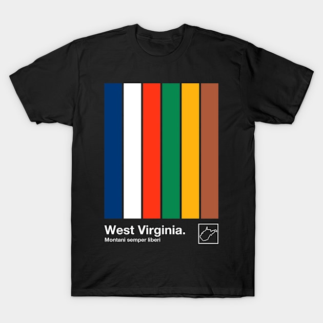 West Virginia State Flag // Original Minimalist Artwork Poster Design T-Shirt by DankFutura